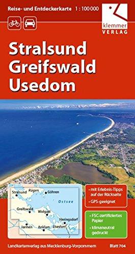 Reise- und Entdeckerkarte Stralsund, Greifswald, Usedom: Maßstab 1:100.000, GPS-geeignet, Erlebnis-Tipps auf der Rückseite