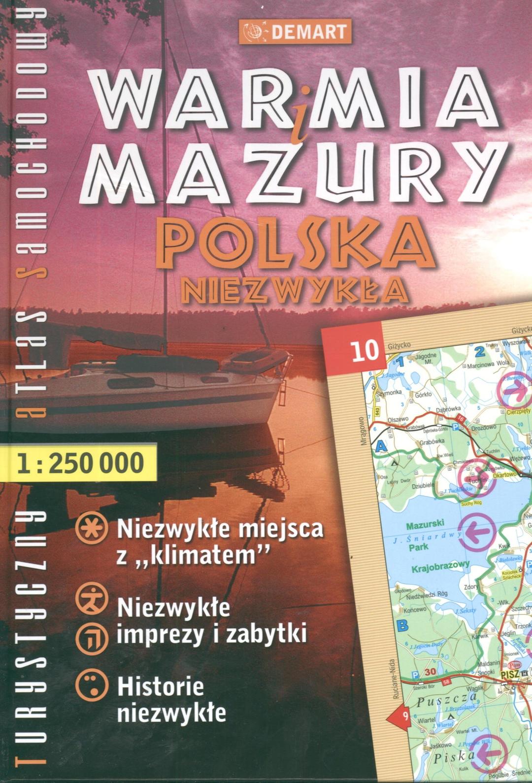 Warmia i Mazury Polska Niezwykła atlas 1:250 000