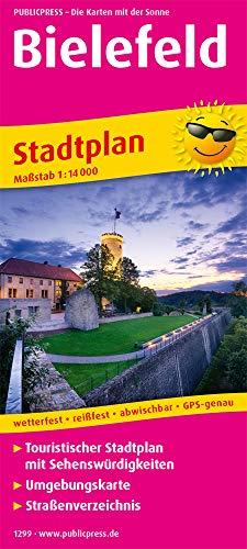 Bielefeld: Touristischer Stadtplan mit Sehenswürdigkeiten und Straßenverzeichnis. 1 : 14 000 (Stadtplan / SP)