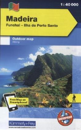 Madeira Outdoorkarte 1 : 40.000: Funchal-Porto Santo. Wanderwege, Radwanderwege, Nordic Walking: Funchal - Ilha do Porto Santo. Wanderkarte