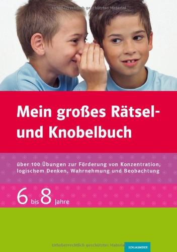 Mein großes Rätsel- und Knobelbuch: 6 bis 8 Jahre. Über 100 Übungen zur Förderung von Konzentration, logischem Denken, Wahrnehmung und Beobachtung