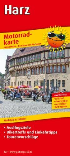 Motorradkarte Harz: Mit Ausflugszielen, Einkehr- & Freizeittipps und Tourenvorschlägen, wetterfest, reissfest, abwischbar, GPS-genau. 1:150000