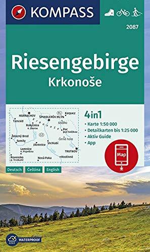 Riesengebirge, Krkonose: 4in1 Wanderkarte 1:50000 mit Aktiv Guide und Detailkarten inklusive Karte zur offline Verwendung in der KOMPASS-App. ... Langlaufen. (KOMPASS-Wanderkarten, Band 2087)