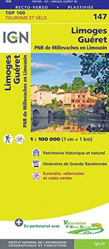 Limoges Guéret 1:100 000: IGN Cartes Top 100 - Straßenkarte