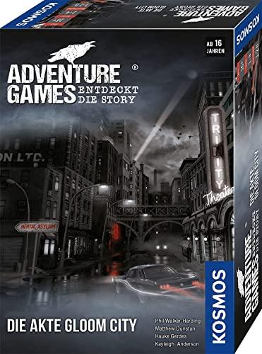 Kosmos 695200 Adventure Games - Die Akte Gloom City. Entdeckt die Story, Kooperatives Gesellschaftsspiel für 1 bis 4 Spieler ab 16 Jahre, spannendes Abenteuer-Spiel, Brettspiel