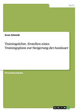 Trainingslehre. Erstellen eines Trainingsplans zur Steigerung der Ausdauer