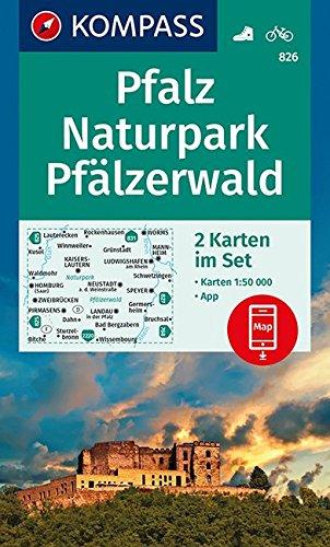 Pfalz, Naturpark Pfälzerwald: 2 Wanderkarten 1:50000 im Set inklusive Karte zur offline Verwendung in der KOMPASS-App. Fahrradfahren. (KOMPASS-Wanderkarten, Band 826)