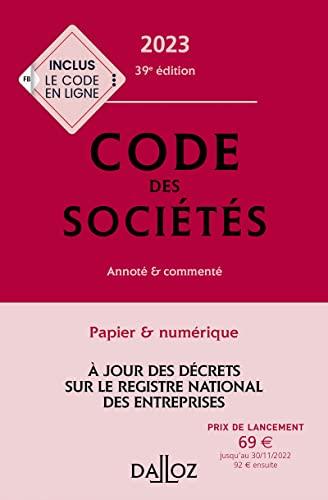 Code des sociétés 2023 : annoté & commenté