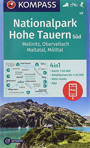 Nationalpark Hohe Tauern Süd, Mallnitz, Obervellach, Maltatal, Mölltal: 4in1 Wanderkarte 1:50000 mit Aktiv Guide und Detailkarten inklusive Karte zur ... Skitouren. (KOMPASS-Wanderkarten, Band 49)