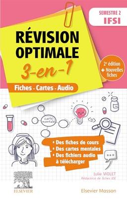 Révision optimale 3-en-1 : semestre 2 IFSI : fiches, cartes, audio