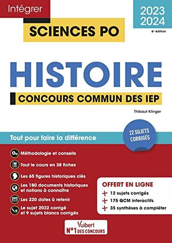 Histoire : concours commun des IEP, 2023-2024