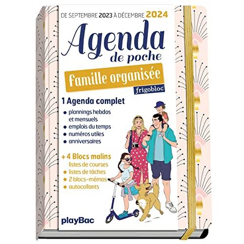 Agenda de poche 2024 de la famille organisée : rose (de sept. 2023 à déc. 2024)