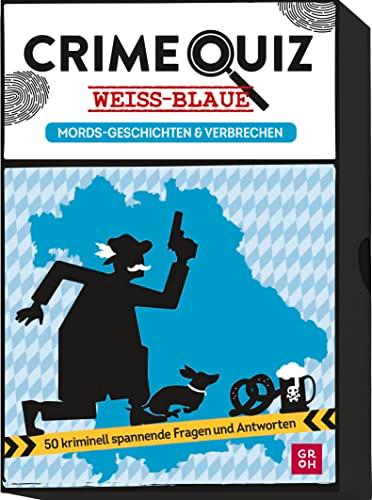 Crime Quiz - Weiß-blaue Mords-Geschichten und Verbrechen: 50 kriminell spannende Fragen und Antworten | Ratespiel mit 50 Quiz-Karten in stabiler Box (Regionale Geschenke aus und für Bayern)