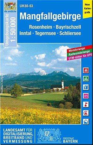 UK50-53 Mangfallgebirge: Rosenheim, Bayrischzell, Inntal, Tegernsee, Schliersee (UK50 Umgebungskarte 1:50000 Bayern Topographische Karte Freizeitkarte Wanderkarte)