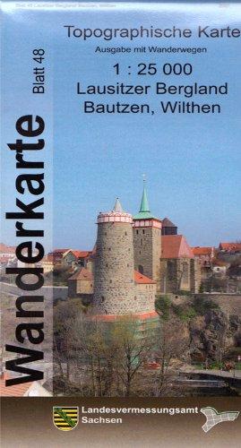 Topographische Sonderkarte Sachsen: Lausitzer Bergland , Bautzen , Wilthen: Bl. 48 , Wanderkarte 1:25000