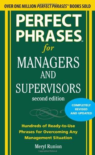 Perfect Phrases for Managers and Supervisors