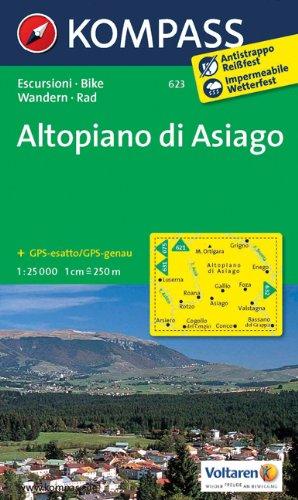 Altopiano di Asiago: Wanderkarte mit Radrouten. GSP-genau. 1:25000