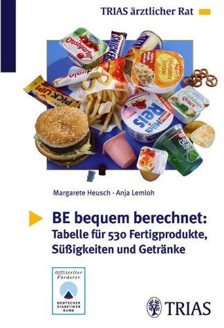 BE bequem berechnet: Tabelle für 530 Fertigprodukte, Süßigkeiten und Getränke