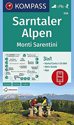 KOMPASS Wanderkarte Sarntaler Alpen, Monti Sarentini: 3in1 Wanderkarte 1:25000 mit Aktiv Guide inklusive Karte zur offline Verwendung in der ... Skitouren. (KOMPASS-Wanderkarten, Band 56)