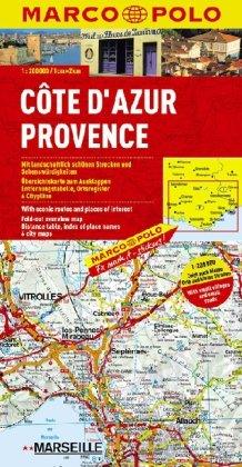 MARCO POLO Karte Cote d'Azur, Provence 1:200.000: Mit landschaftlich schönen Strecken und Sehenswürdigkeiten. Übersichtskarte zum Ausklappen, Entfernungstabelle, Ortsregister, 6 Citypläne