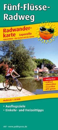 Radwanderkarte Fünf-Flüsse-Radweg - Leporello-Falzung: Mit Ausflugszielen, Einkehr- & Freizeittipps, wetterfest, reißfest, abwischbar, GPS-genau. 1:50000