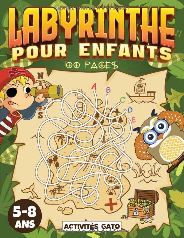 Labyrinthe enfant 5-8 ans: 100 Labyrinthes pour enfants, labyrinthe livre de puzzles pour les enfants, livre de jeux labyrinthes 5 ans 6 ans 7 ans 8 ... Jeu labyrinthe junior. Livre d'aventure