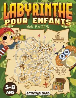 Labyrinthe enfant 5-8 ans: 100 Labyrinthes pour enfants, labyrinthe livre de puzzles pour les enfants, livre de jeux labyrinthes 5 ans 6 ans 7 ans 8 ... Jeu labyrinthe junior. Livre d'aventure