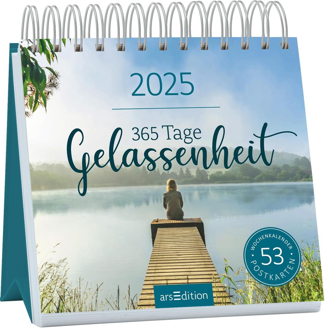 Postkartenkalender 365 Tage Gelassenheit 2025: Wochenkalender 2025, 53 Postkarten für entspannende Momente