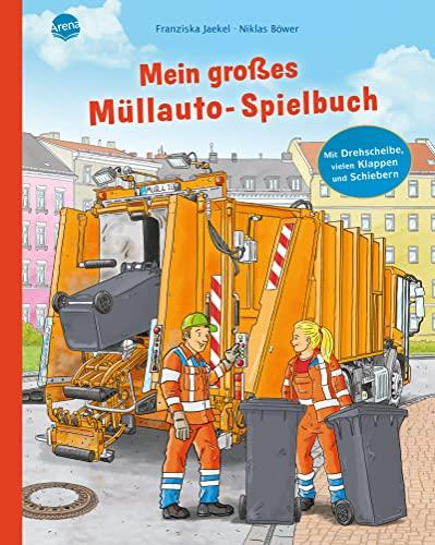 Mein großes Müllauto-Spielbuch: Pappbilderbuch mit Drehscheibe, vielen Klappen und Schiebern ab 2 Jahren