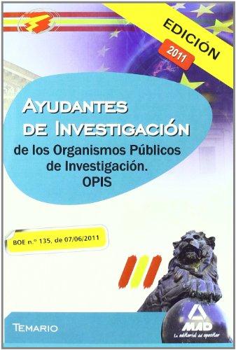 Ayudantes de Investigación, Organismos Públicos de Investigación. Temario