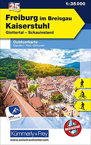 Freiburg im Breisgau Kaiserstuhl Nr. 25 Outdoorkarte Deutschland 1:35 000: Glottertal, Schauinsland, Free Download mit HKF Outdoor App (Kümmerly+Frey Outdoorkarten Deutschland)