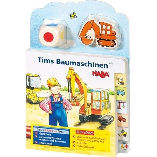 Tim's Baumaschinen (Rahmenpuzzle), m. Holzwürfel u. -figur