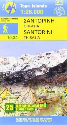 Santorini 1 : 26 000: Topografische Wanderkarte 10.24. Griechische Inseln - Ägäis, Kykladen (Topo Iles)