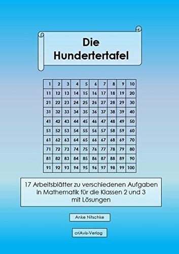 Die Hundertertafel: 17 Arbeitsblätter zu verschiedenen Aufgaben in Mathematik für die Klassen 2 und 3 mit Lösungen