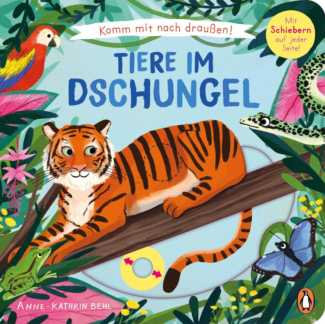 Komm mit nach draußen! - Tiere im Dschungel: Pappbilderbuch mit vielen Schiebern und Auszugsseiten ab 2 Jahren (Die Komm-mit-nach-draußen!-Reihe, Band 6)