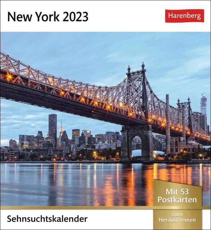 New York Sehnsuchtskalender 2023. Der Big Apple in einem kleinen Foto-Kalender für den Tisch. Aufstellkalender mit 53 Postkarten, jede Woche ein ... Aufhängen.: Wochenkalender mit 53 Postkarten