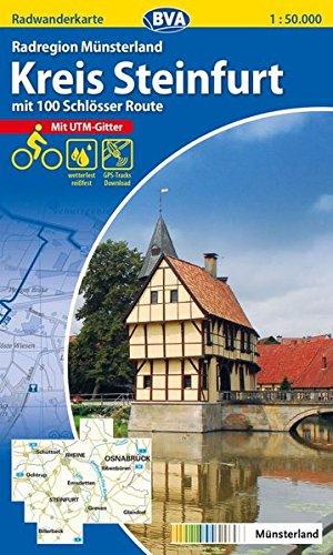 Radwanderkarte BVA Radregion Münsterland Kreis Steinfurt mit 100 Schlösser Route 1:50.000, reiß- und wetterfest, GPS-Tracks Download (Radwanderkarte 1:50.000)