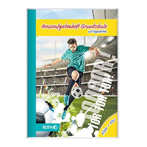 ROTH Grundschul-Aufgabenheft Klipp&Klar Hausaufgabenheft mit Tagesfarben, A5, 1 Woche 2 Seiten, Fußballstar