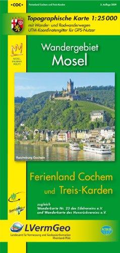 Ferienland Cochem und Treis-Karden (WR): Topographische Karte 1:25000 mit Wanderwegen und Radwanderwegen / Wandergebiet Mosel