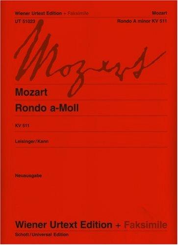 Rondo a-Moll: Nach Autograph und Erstdruck. KV 511. Klavier. (Wiener Urtext Edition + Faksimile)