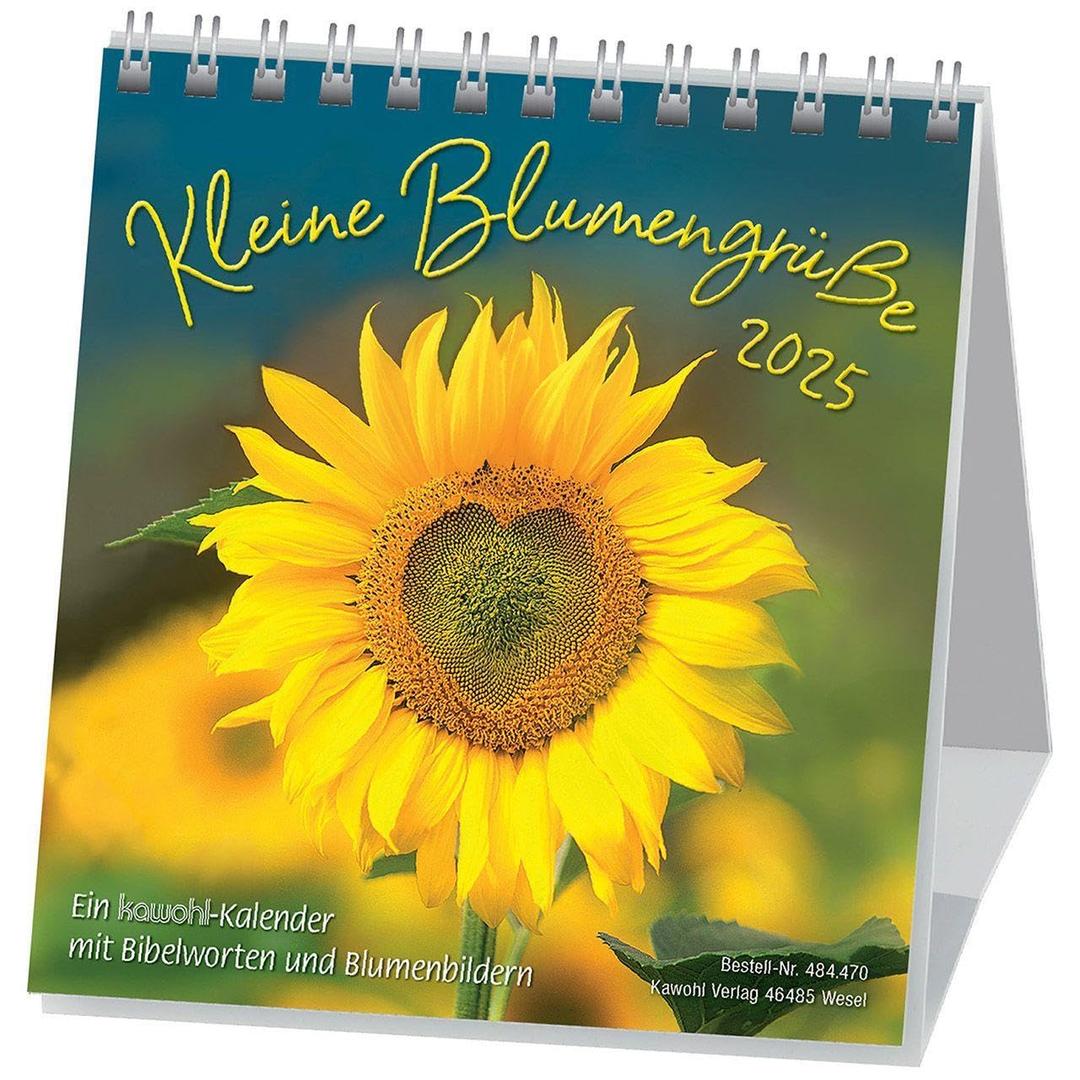 Kleine Blumengrüße 2025: Aufstellkalender mit Blumenmotiven und Bibelworten