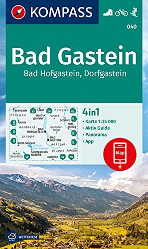 KOMPASS Wanderkarte 040 Bad Gastein, Bad Hofgastein, Dorfgastein 1:35000: 4in1 Wanderkarte mit Panorama und Aktiv Guide inklusive Karte zur offline ... in der KOMPASS-App. Fahrradfahren. Skitouren.