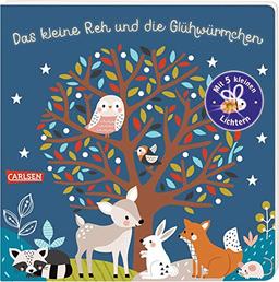 Das kleine Reh und die Glühwürmchen: Tiergeschichte mit 5 Lichtern - ab 2 Jahren