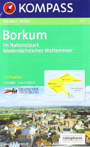 Kompass Karten, Borkum im Nationalpark Niedersächsisches Wattenmeer: Im Nationalpark Niedersächsisches Wattenmeer. Wanderkarte mit Reitwegen, GPS-tauglich