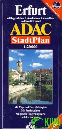 Erfurt, GPS-genau. ADAC Stadtpläne Deutschland: Mit Ingersleben, Ichtershausen, Kleinmölsen und Neudietendorf. Mit City- und Durchfahrtsplan, Postleitzahlen und großer Umgebungskarte auf der Rückseite