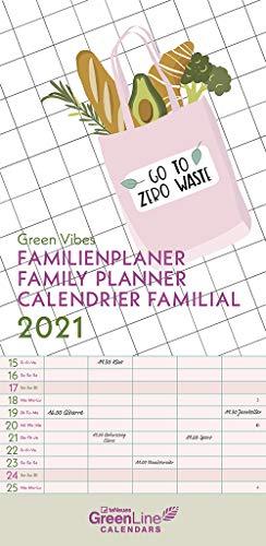 GreenLine Green Vibes 2021 Familienplaner - Familien-Kalender - Kinder-Kalender 22x45