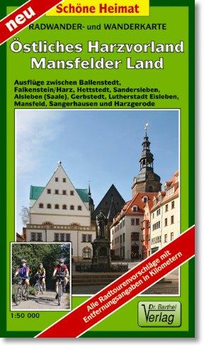 Radwander- und Wanderkarte Östliches Harzvorland Mansfelder Land: Ausflüge zwischen Ballenstedt, Falkenstein/Harz, Hettstedt, Sandersleben, Alsleben ... Sangerhausen und Harzgerode. 1:50000