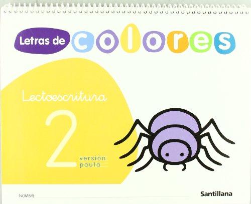 Letras de colores, lectoescritura, Educación Infantil. Cuaderno 2 (pauta)