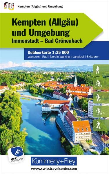 Kempten (Allgäu) und Umgebung Nr. 46 Outdoorkarte Deutschland 1:35 000: Immenstadt, Bad Grönenbach, free Download mit HKF Outdoor App (Kümmerly+Frey Outdoorkarten Deutschland)