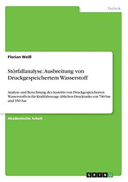 Störfallanalyse. Ausbreitung von Druckgespeichertem Wasserstoff: Analyse und Berechnung des Austritts von Druckgespeicherten Wasserstoffs in für ... üblichen Drucktanks von 700 bar und 350 bar